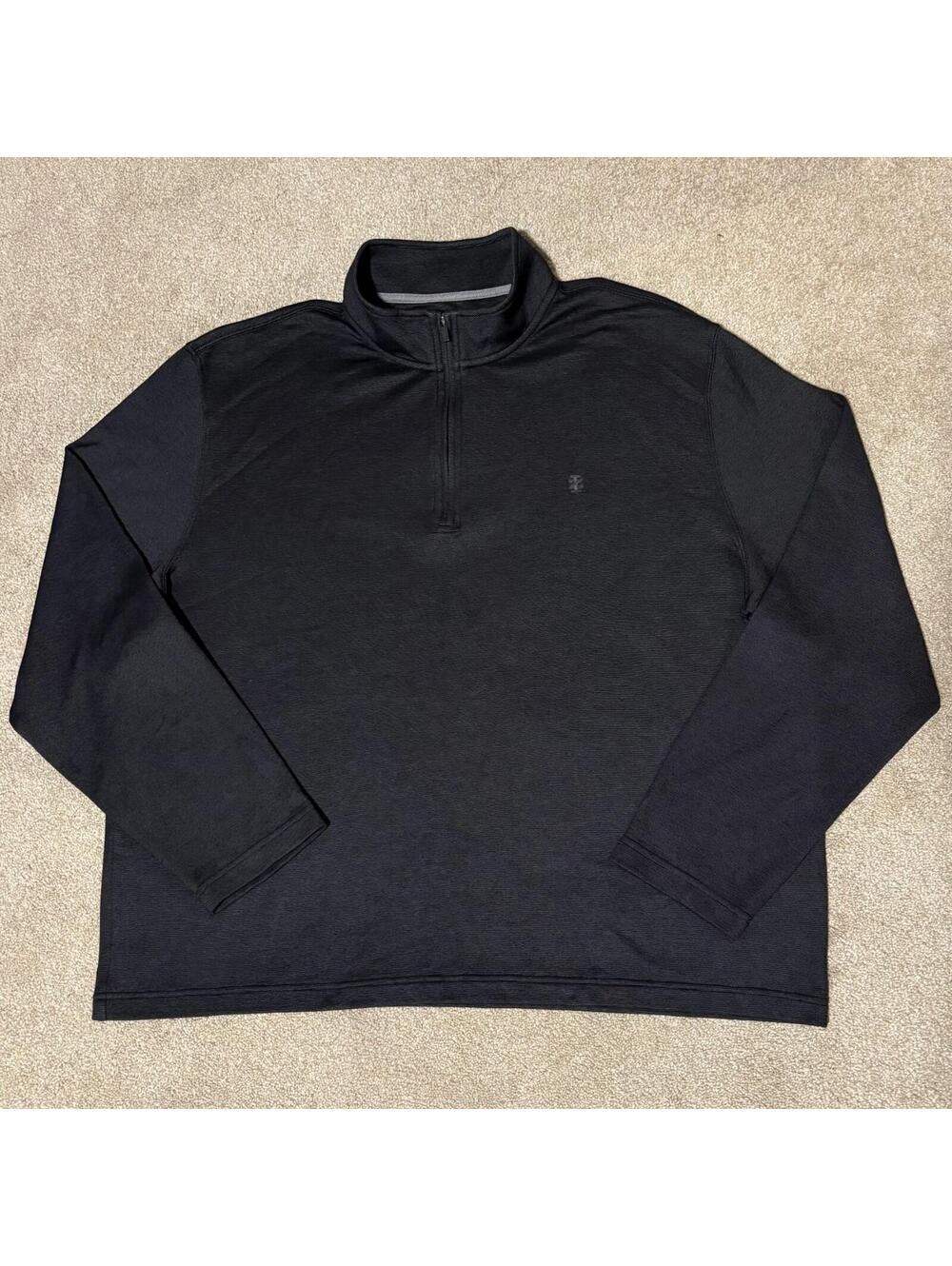 Izod Mens Saltwater Classics 1/4 Zip Pullover Light Sweatshirt Gray, Sz XXL
